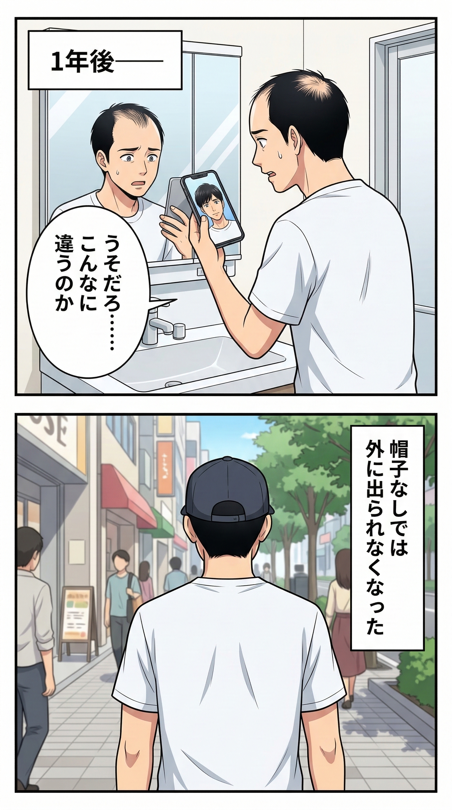 1年後に後悔する男性の漫画